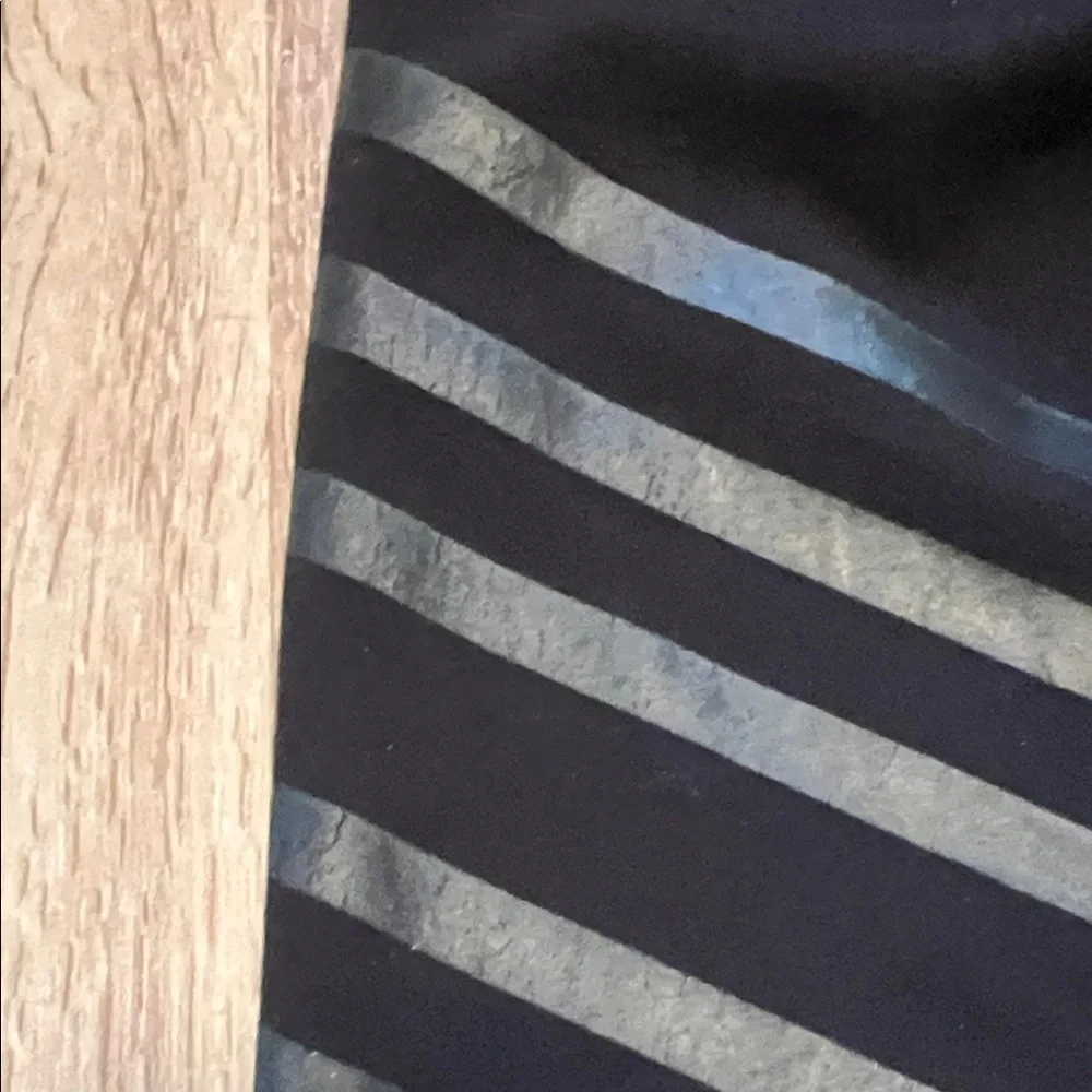 Alo Medium Black Leggings with Striped Design Gently Used